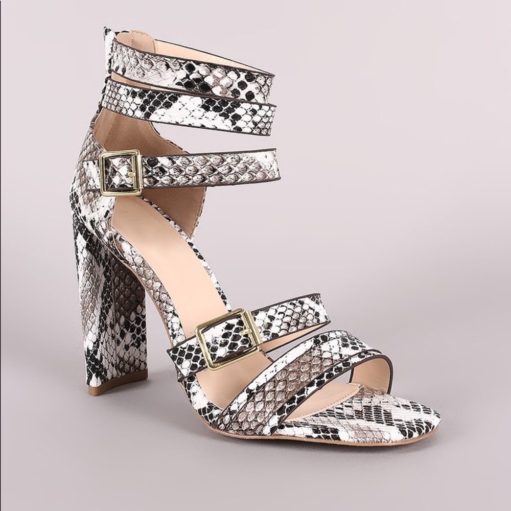 Faux Snake Skin Heels